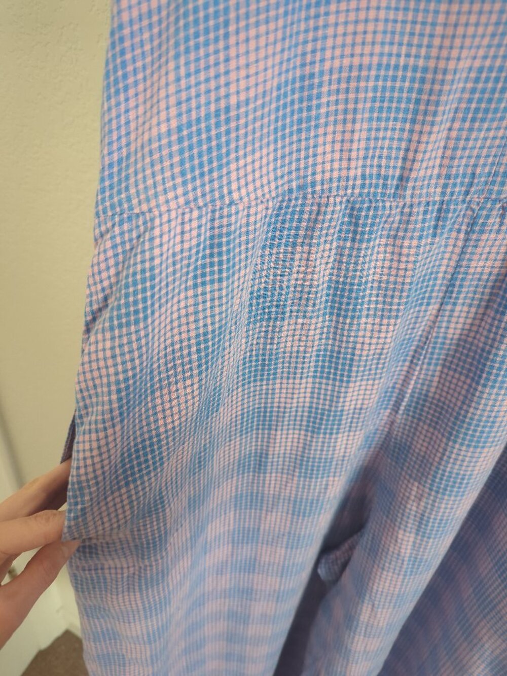 Patagonia Garden Island Blue Pink Plaid Jumpsuit Medium - Picture 10 of 12